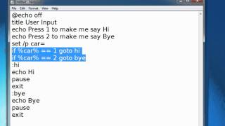Batch Scripting  4  User Input [upl. by Woodhouse]