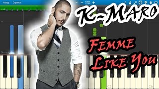 KMaro  Femme Like You Piano Tutorial Synthesia [upl. by Threlkeld594]