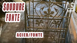 COMMENT SOUDER DE LA FONTE avec de lacier Grille porte en fonte à souder sur portillon de jardin [upl. by Dumm]