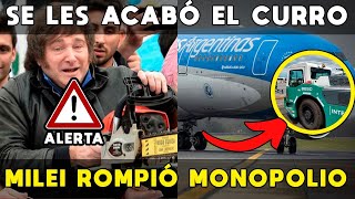 MILEI ROMPIÓ MONOPOLIO AEROLÍNEAS ARGENTINAS 🚨 SE LES ACABÓ EL CURRO A SINDICALISTAS CHANTAS [upl. by Teemus]