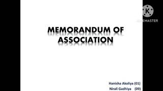 MEMORANDUM OF ASSOCIATION COMPANY LAW [upl. by Airotnahs594]