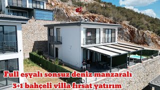 Didim Akbükte full eşyalı sonsuz deniz manzaralı bahçeli 31 fırsat yatırım villa kaçırmayın [upl. by Evatsug759]