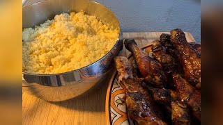 Marinerade grillade kycklingben amp couscous med majs [upl. by Bergstein100]