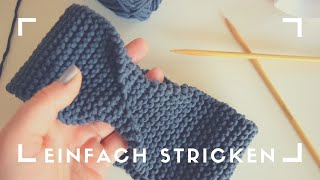 Einfaches Stirnband stricken mit echtem Twist strickenmachtglücklich [upl. by Siulegroj]