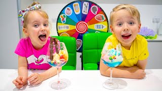 Gaby and Alex  Mystery Wheel of Ice Cream Challenge [upl. by Dewhirst69]