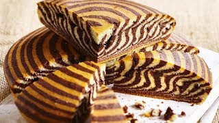 Zebra Stripe Ogura Cake Recipe [upl. by Fontes]