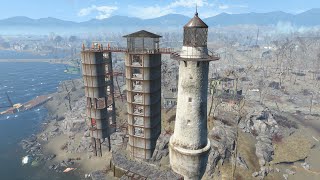 Fallout 4  KINGSPORT LIGHTHOUSE  Settlement build tour  NO MODS [upl. by Namia]