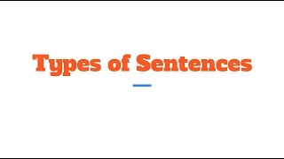 4 Types of Sentences [upl. by Shellie983]