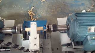 Wood dowel double end chamfer machine  wechatwhatsapp008615898837969 Email mntools126com [upl. by Assenab]