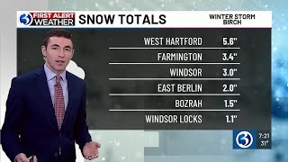 Winter Storm Birch snow totals as of 720 am [upl. by Thevenot]