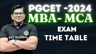 PGCET 2024 update  MBA  MCA  Exam Time Table Announced pgcet2024 pgcet2024 [upl. by Gala]