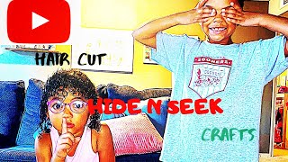 Kids crafts Hide and Seek and KIYA GETS A HAIRCUT [upl. by Plato]