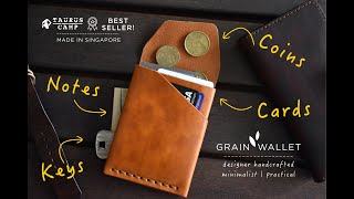 Introducing Grain Wallet  Best Minimalist Wallet Cash Cards Coin pouch and key slots [upl. by Amoakuh]