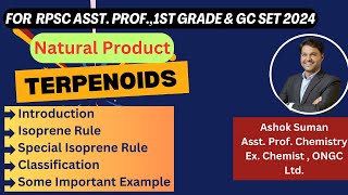 RPSC chemistry  Natural Products Terpenoids  Introduction amp Classification  Isoprene Rule [upl. by Eyahsal]