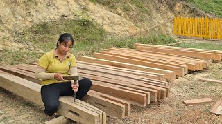 Install electrical system for bamboo house and transport a lot of wood to build new house [upl. by Unhsiv]