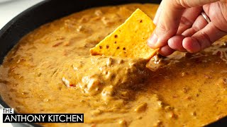 The MOST DELICIOUS Queso Recipe Chili Cheese Dip [upl. by Nomolos268]