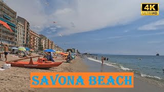 SAVONA BEACH  4K Liguria  Spiaggia Libera Lo Scaletto Dei Pescatori  Italy [upl. by Attelahs879]