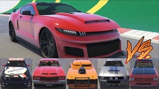 GTA 5  Top Speed Drag Race Vapid Dominator GTX vs Dominator Ellie Sabre Turbo Yosemite [upl. by Roselin]