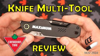 Review of the Canadian Tire MAXIMUM MulitiTool Utility Knife  SKU 0577513 4 [upl. by Ydrah446]