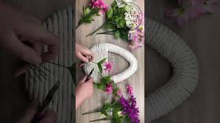 Wreathster Week Episode 1  Cotton Rope Floral Basket  Shorts  Wreath DIY [upl. by Adnim]