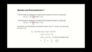 Grenzwertsatz 1 Beweis Zusatz [upl. by Anauq]