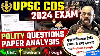 UPSC CDS 2024 Exam  Polity Questions Paper Analysis by Dr Sidharth Arora  Will Prelims be tougher [upl. by Nisbet]