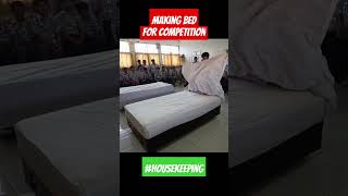 Making Bed untuk Latihan housekeeping makingbed towelart [upl. by Nnayrrehs549]