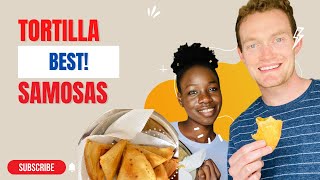 Large Turkey Samosas  UgandanKenyan Recipe Using Tortillas Chamuças [upl. by Major]