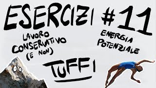 FISICA Esercizi 11  LAVORO ENERGIA POTENZIALE FORZE CONSERVATIVE [upl. by Hyrup]