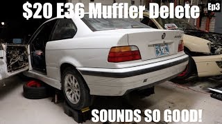 Ep3 E36 328is Muffler Delete SOUNDS SICK [upl. by Artep255]