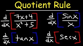 Quotient Rule For Derivatives [upl. by Eeltrebor677]