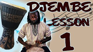 How to play African Drum Djembe Tutorial One [upl. by Ariamat]