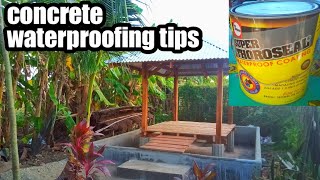 Paano mag waterproof  concrete fishpond [upl. by Tindall]