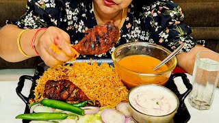 Chicken Biryani  Chicken Roasted Leg with Spicy Gravy Raita amp Salad [upl. by Akitnahs]