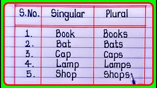 Singular and Plural in English Grammar  Singular and Plural Nounswords 50 [upl. by Flowers]