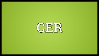 CER Meaning [upl. by Dodie]