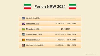 Ferien NRW 2024 [upl. by Llerroj]