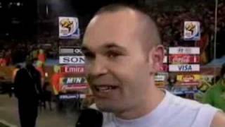 Post match interview with iniesta after winning the world cup 2010 [upl. by Adnek]