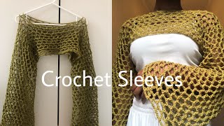 How to crochet fishnet shrugsleevesbolero [upl. by Warfold]