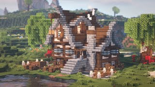 Minecraft  Como Construir Uma Casa Medieval Com Porão [upl. by Namyl]