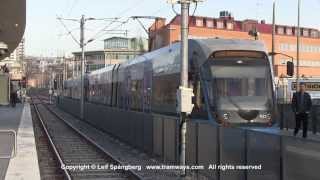 SL Tram Tvärbanan at Karlsbodavägen Stockholm Sweden [upl. by Giustina]