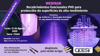 Webinar Recubrimientos funcionales PVD para protección de superficies de alto rendimiento [upl. by Adelice]