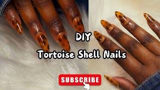 DIY Tortoise Shell Nails Fall Almond Nails nailtutorial diynails fallnailart tortoiseshell [upl. by Sialac822]