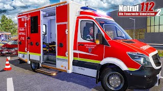 NOTRUF 112 21 Einsatz für den RETTUNGSWAGEN Unfall mit Verletzten  Feuerwehr Simulation 2 [upl. by Dace480]