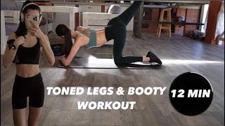 12 MIN toned legs amp booty workout  Anastasia Demure [upl. by Joung]