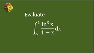 Solving definite integral using infinite series and Riemann zeta function Mis1781 [upl. by Brackett953]