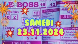 Boss Demain samedi 23 NOVEMBRE 2024👍👍quinte demain 💲💲base SOLIDE [upl. by Chipman]