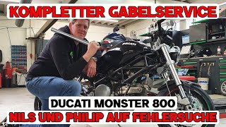 Gabelservice beim Motorrad selber machen  Anleitung  Werkstattalltag  Ducati Monster 800 DE HD [upl. by Dorrahs]