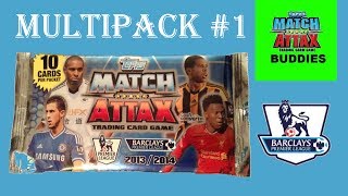 Match Attax 201314 Premier League Multipack 1 5 Booster  Wilshere  Man of the Match [upl. by Anifesoj745]