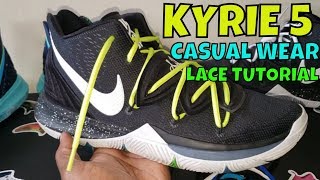 NIKE KYRIE 5 LACE TUTORIAL FOR CASUAL WEAR  LACE SWAP [upl. by Jemine]